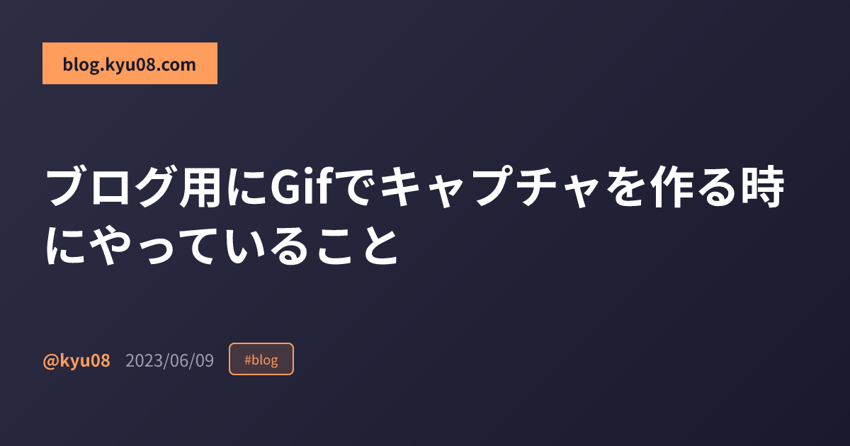 ブログ用にGifでキャプチャを作る時にやっていること
